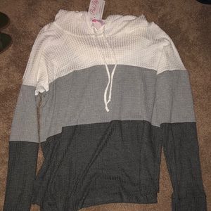 Waffle knit hoodie